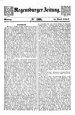 Regensburger Zeitung Montag 20. April 1857