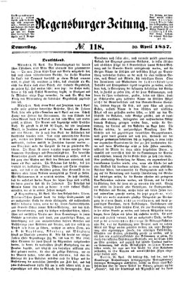 Regensburger Zeitung Donnerstag 30. April 1857