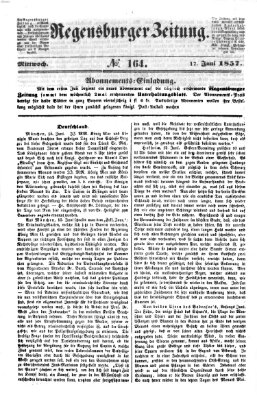 Regensburger Zeitung Mittwoch 17. Juni 1857