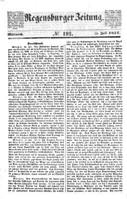 Regensburger Zeitung Mittwoch 15. Juli 1857