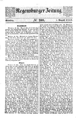 Regensburger Zeitung Samstag 1. August 1857