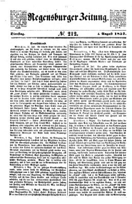 Regensburger Zeitung Dienstag 4. August 1857