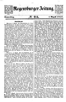 Regensburger Zeitung Donnerstag 6. August 1857