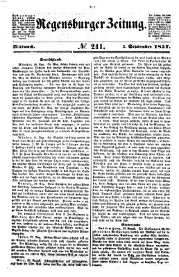 Regensburger Zeitung Mittwoch 2. September 1857