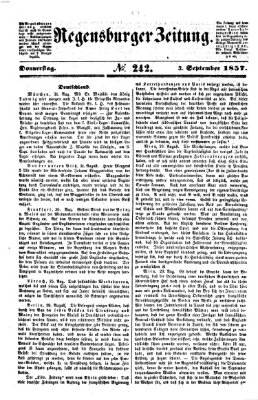 Regensburger Zeitung Donnerstag 3. September 1857