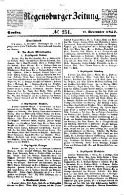 Regensburger Zeitung Samstag 12. September 1857