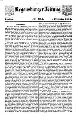 Regensburger Zeitung Dienstag 15. September 1857