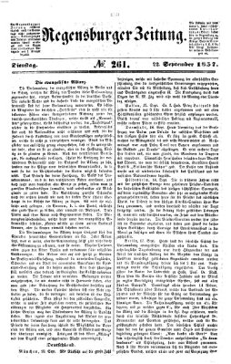 Regensburger Zeitung Dienstag 22. September 1857