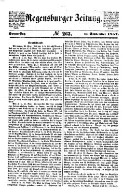 Regensburger Zeitung Donnerstag 24. September 1857