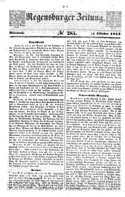 Regensburger Zeitung Mittwoch 14. Oktober 1857