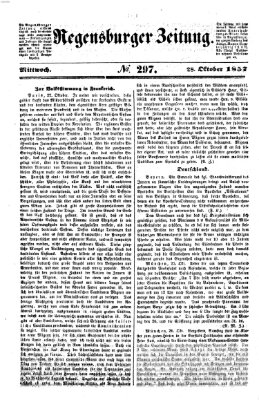 Regensburger Zeitung Mittwoch 28. Oktober 1857