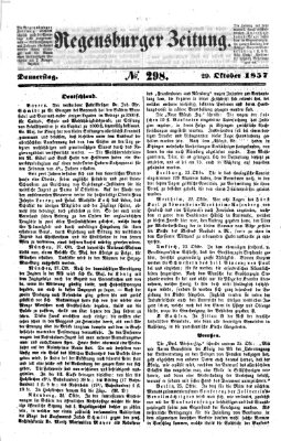 Regensburger Zeitung Donnerstag 29. Oktober 1857