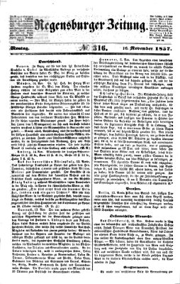 Regensburger Zeitung Montag 16. November 1857