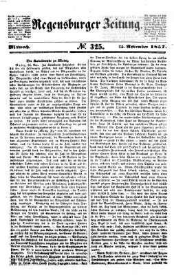 Regensburger Zeitung Mittwoch 25. November 1857