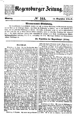 Regensburger Zeitung Montag 14. Dezember 1857