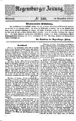 Regensburger Zeitung Mittwoch 16. Dezember 1857