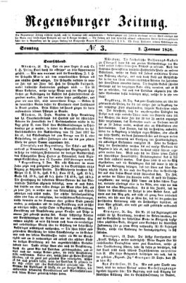 Regensburger Zeitung Sonntag 3. Januar 1858