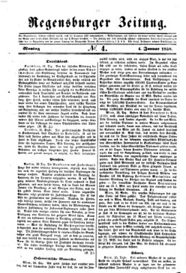 Regensburger Zeitung Montag 4. Januar 1858