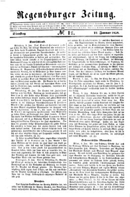 Regensburger Zeitung Dienstag 12. Januar 1858