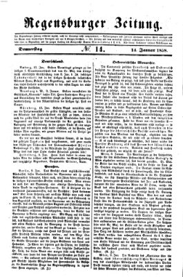 Regensburger Zeitung Donnerstag 14. Januar 1858