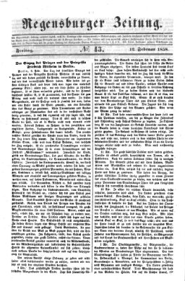 Regensburger Zeitung Freitag 12. Februar 1858