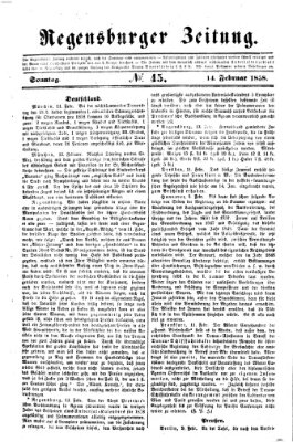 Regensburger Zeitung Sonntag 14. Februar 1858