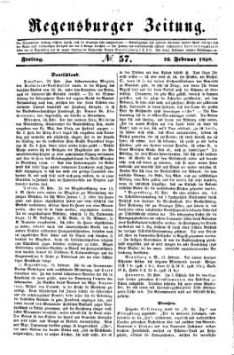 Regensburger Zeitung Freitag 26. Februar 1858