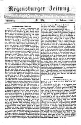 Regensburger Zeitung Samstag 27. Februar 1858