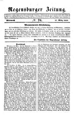 Regensburger Zeitung Mittwoch 17. März 1858