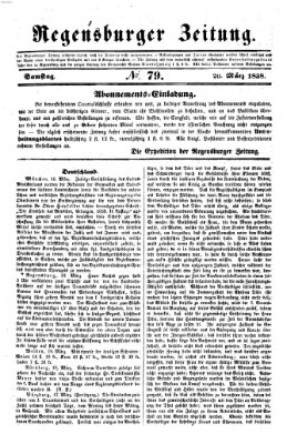 Regensburger Zeitung Samstag 20. März 1858