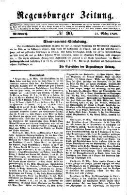 Regensburger Zeitung Mittwoch 31. März 1858