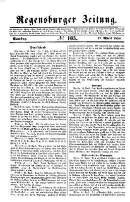 Regensburger Zeitung Samstag 17. April 1858