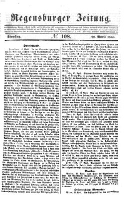 Regensburger Zeitung Dienstag 20. April 1858