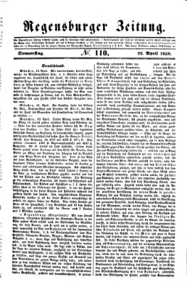 Regensburger Zeitung Donnerstag 22. April 1858