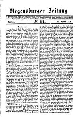 Regensburger Zeitung Freitag 23. April 1858