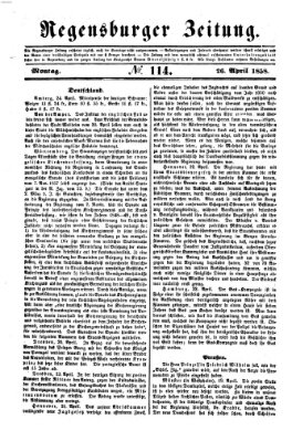 Regensburger Zeitung Montag 26. April 1858