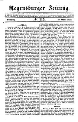 Regensburger Zeitung Dienstag 27. April 1858