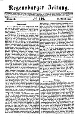 Regensburger Zeitung Mittwoch 28. April 1858