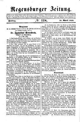 Regensburger Zeitung Freitag 30. April 1858