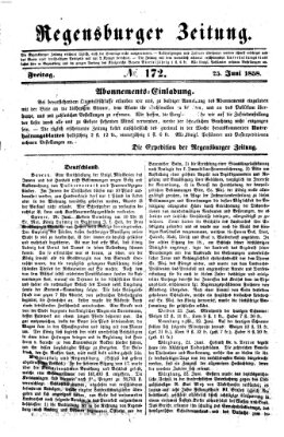 Regensburger Zeitung Freitag 25. Juni 1858