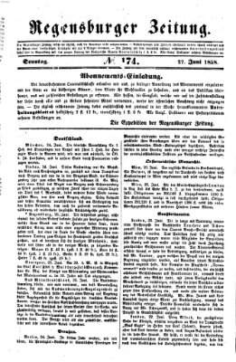 Regensburger Zeitung Sonntag 27. Juni 1858