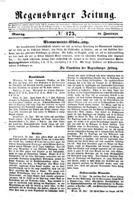 Regensburger Zeitung Montag 28. Juni 1858