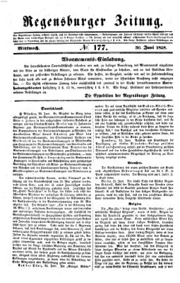 Regensburger Zeitung Mittwoch 30. Juni 1858