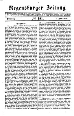 Regensburger Zeitung Sonntag 4. Juli 1858