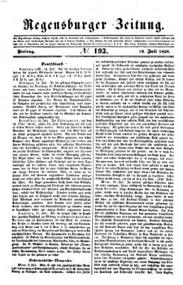 Regensburger Zeitung Freitag 16. Juli 1858