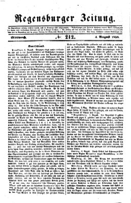 Regensburger Zeitung Mittwoch 4. August 1858