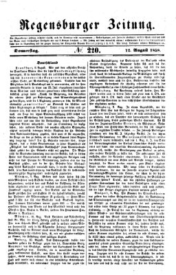 Regensburger Zeitung Donnerstag 12. August 1858