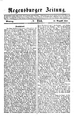 Regensburger Zeitung Montag 16. August 1858