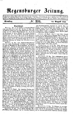 Regensburger Zeitung Dienstag 24. August 1858