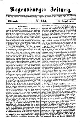 Regensburger Zeitung Mittwoch 25. August 1858